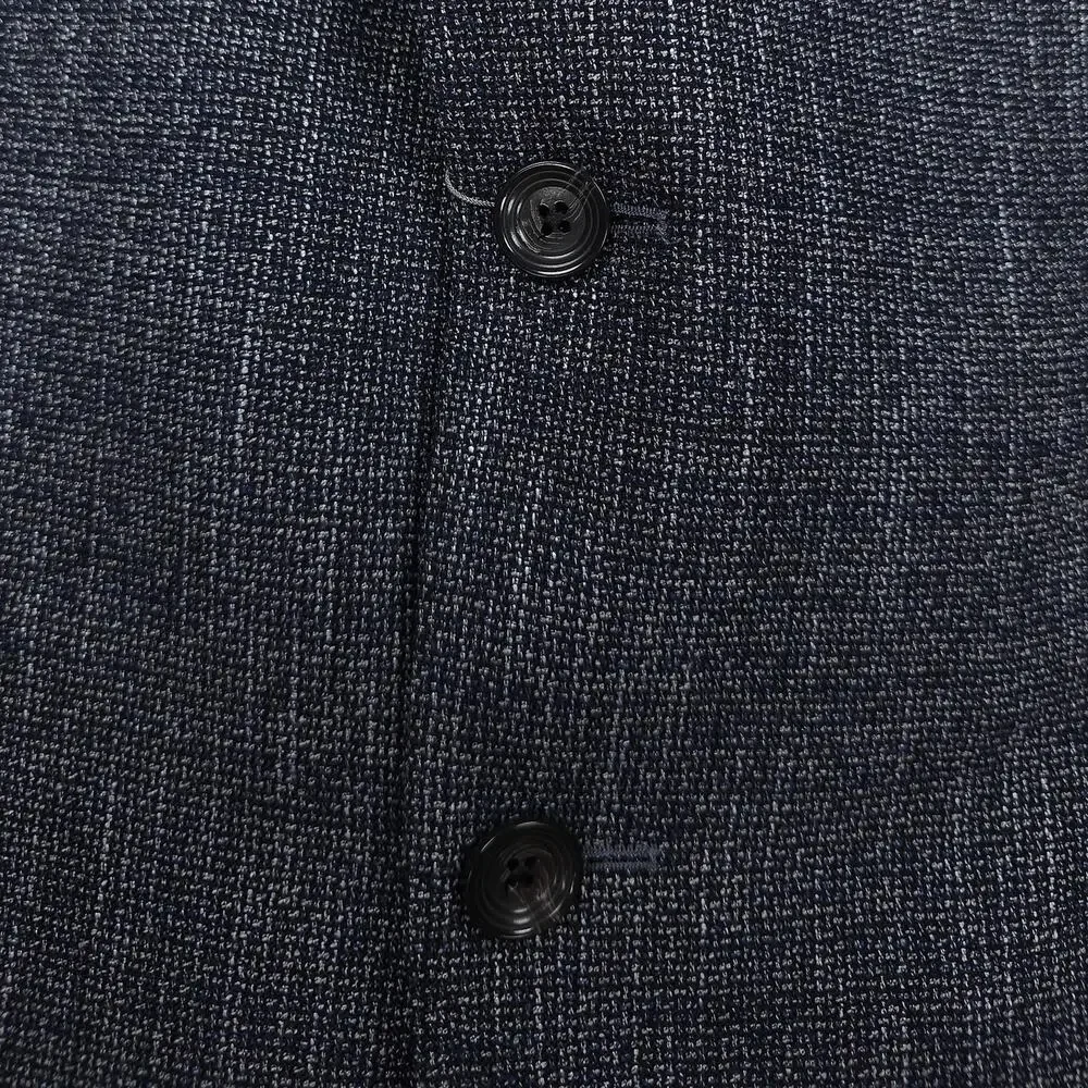 Jack Victor Mens Midland Unstructured Sport Coat 46R Blue Textured Melange Wool